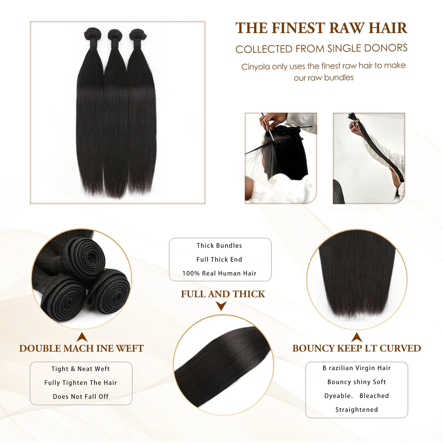 30 40 Inch Straight Bundles Human Hair 16A Remy Brazilian Virgin Weave 1 3 4 Pcs Raw Hair Bundles Extensions For Black Women