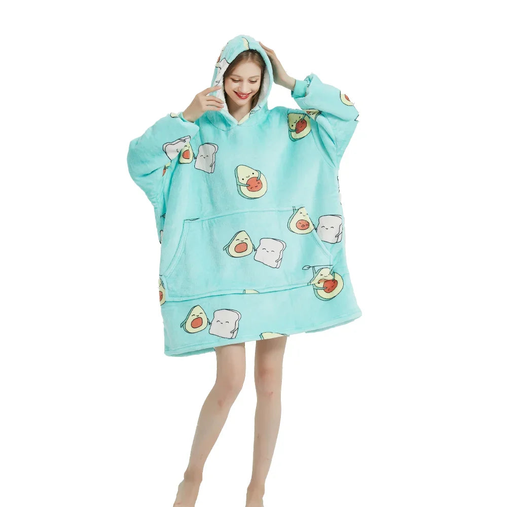 Oversized Wearable Blanket Hoodie - Fleece Pullover TV Blanket for Adults - photo 15