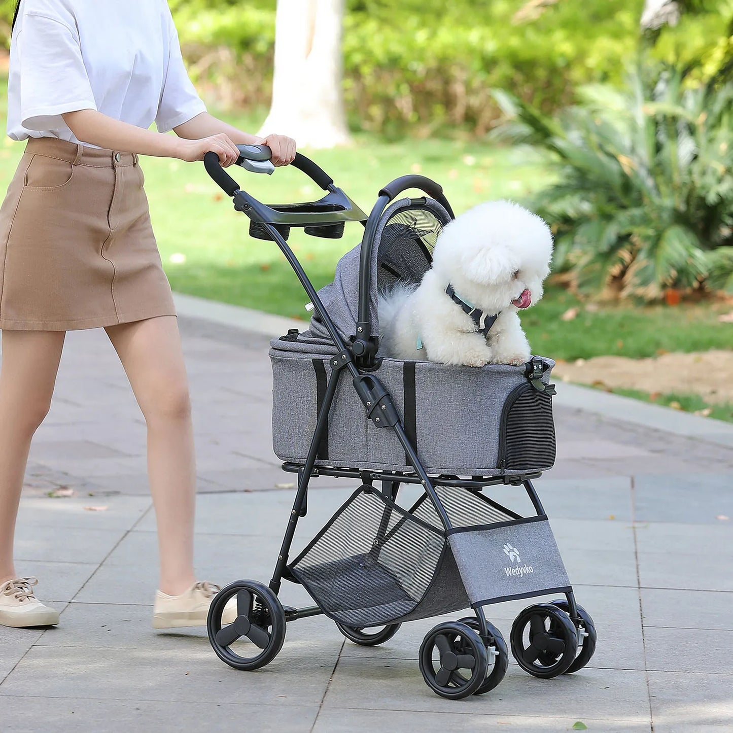 3-in-1 Pet Stroller with Removable Carrier – Folding All-Terrain Waterproof Stroller for Small & Medium Dogs & Cats | 7 Colors