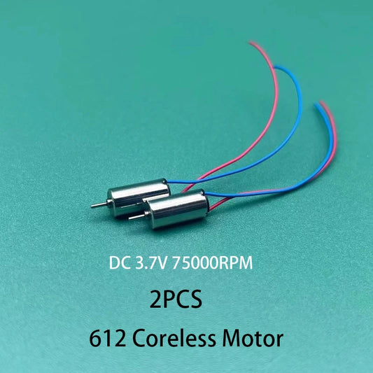 2PCS DC 3.7V 75000RPM Mini 6mm*12mm 612 Coreless Motor High Speed Strong Magnetic Micro Hollow Cup Motor DIY RC Drone Quadcopter