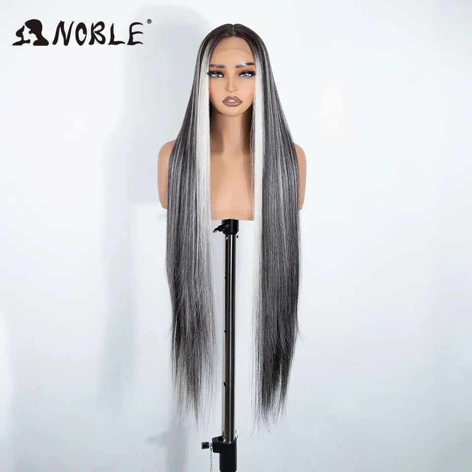 Noble Synthetic Lace Front Wig Cosplay 38 Inch 13X4X1 Straight Lace Front Wigs For Women Blonde Wigs High Density Lace Wig