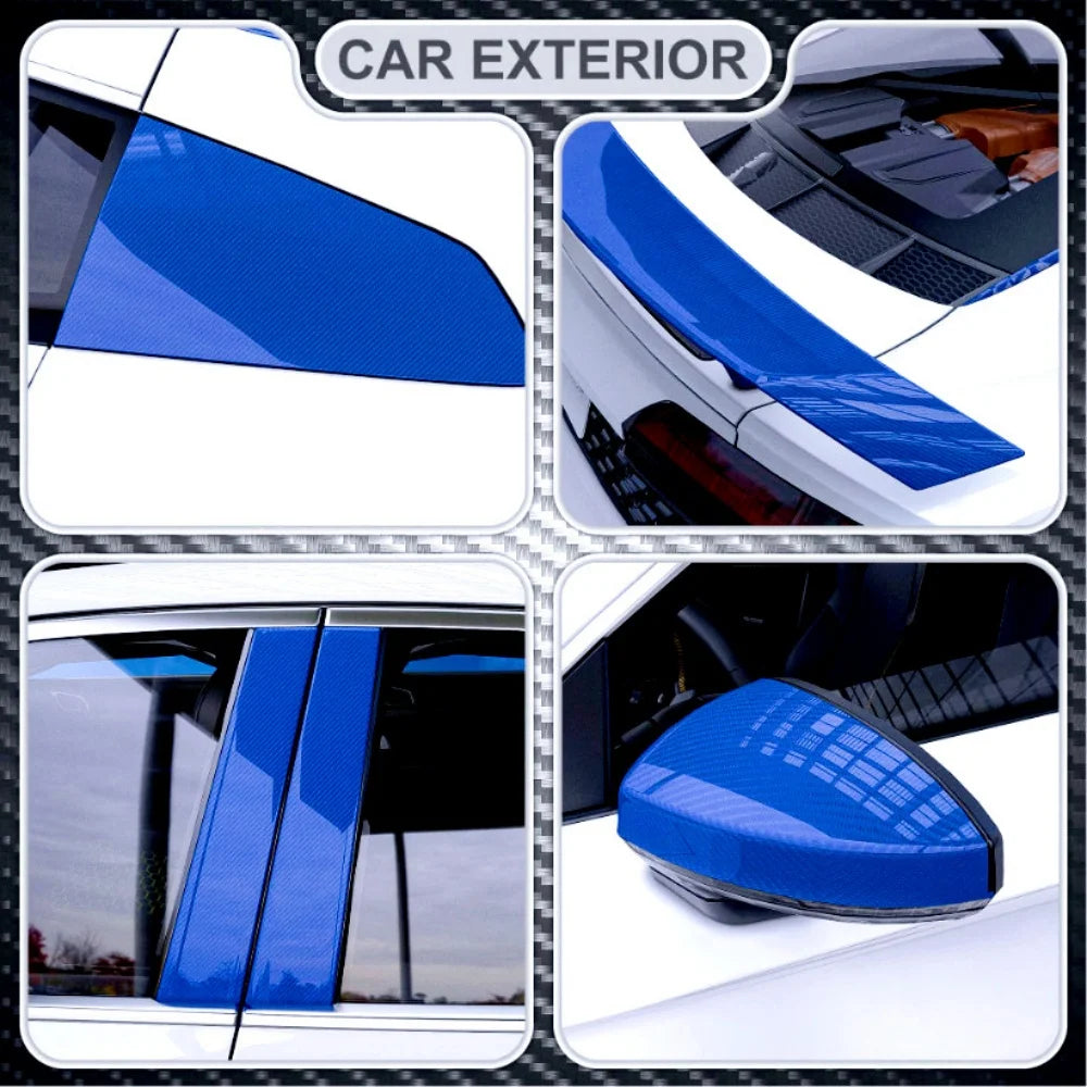 Glossy 6D Carbon Fiber Vinyl Wrap Self-Adhesive Film Motorcycle Bike Sticker Grey Silver Red Black 6D Carbon Car Adhesive Vinyl