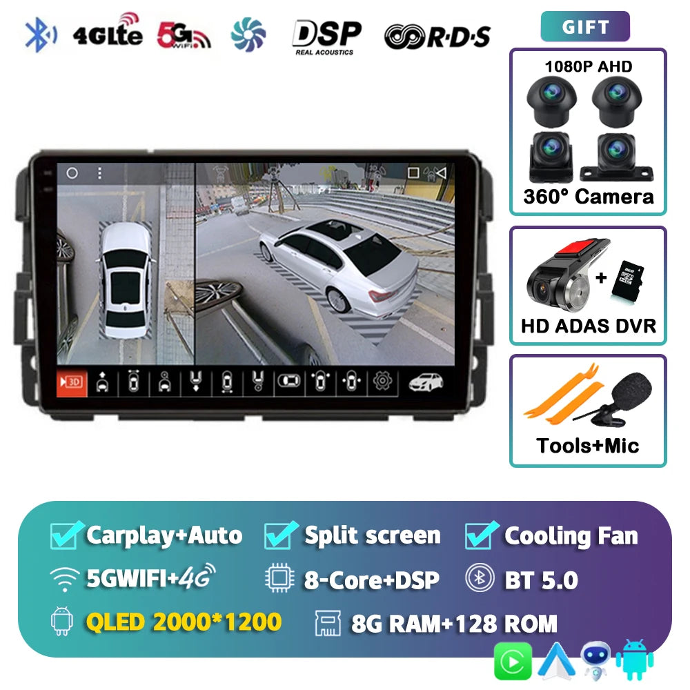 Android 16 Car Radio Multimedia Player For Chevrolet Silverado Impala GMC Yukon Acadia Sierra Carplay Car Stereo Dsp Ai Voice BT