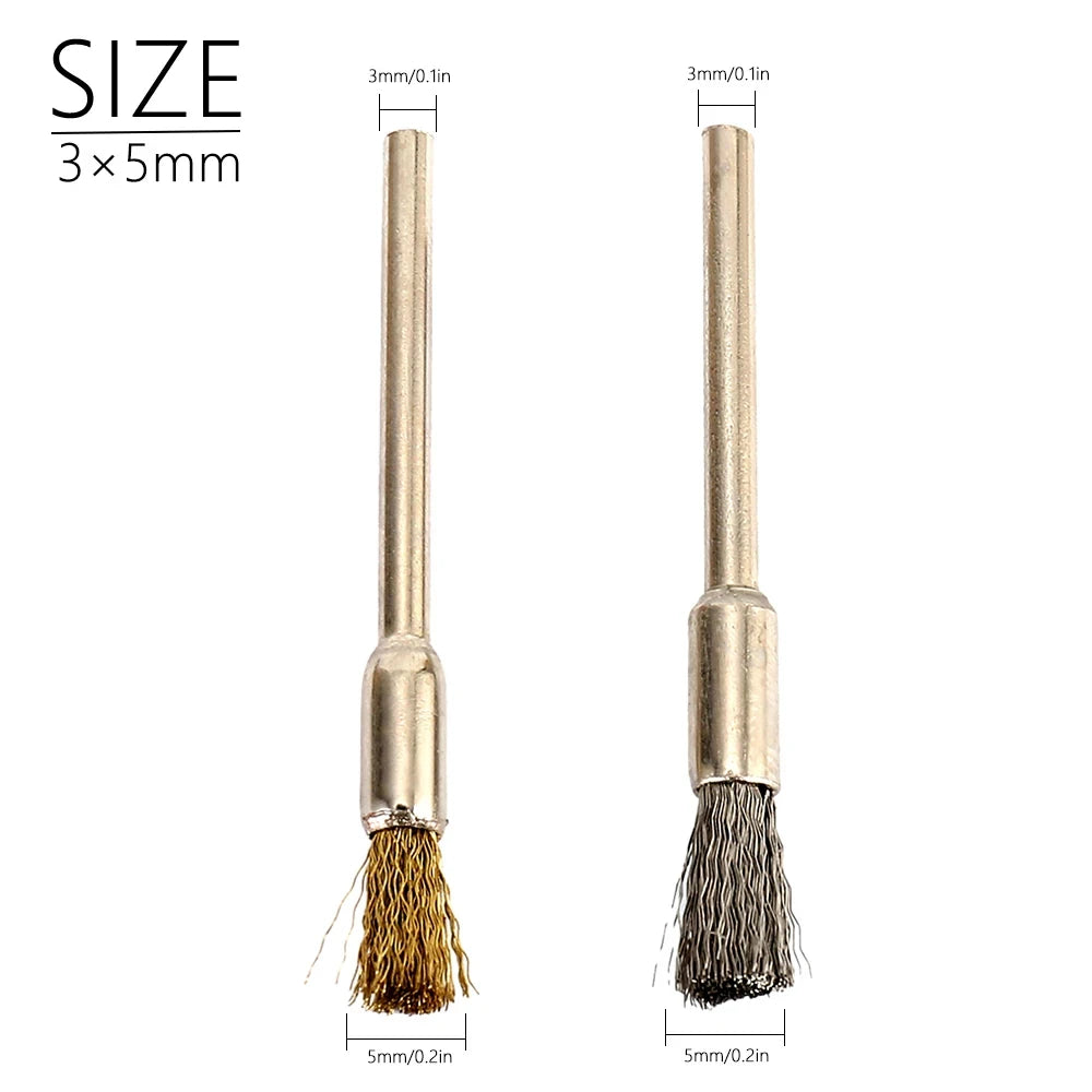 36Pcs Brass Brush Steel Wire Wheels Brushes Drill Rotary Tools Polishing Rotary Tools Metal Rust Removal Brush Set