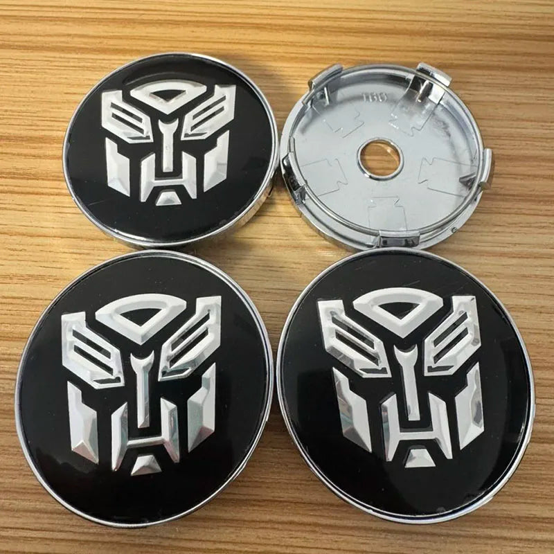 4PCS Universal 56mm 60mm For Autobot Badge Car Wheel Center Caps Dustproof Decorative Hub Caps Sticker