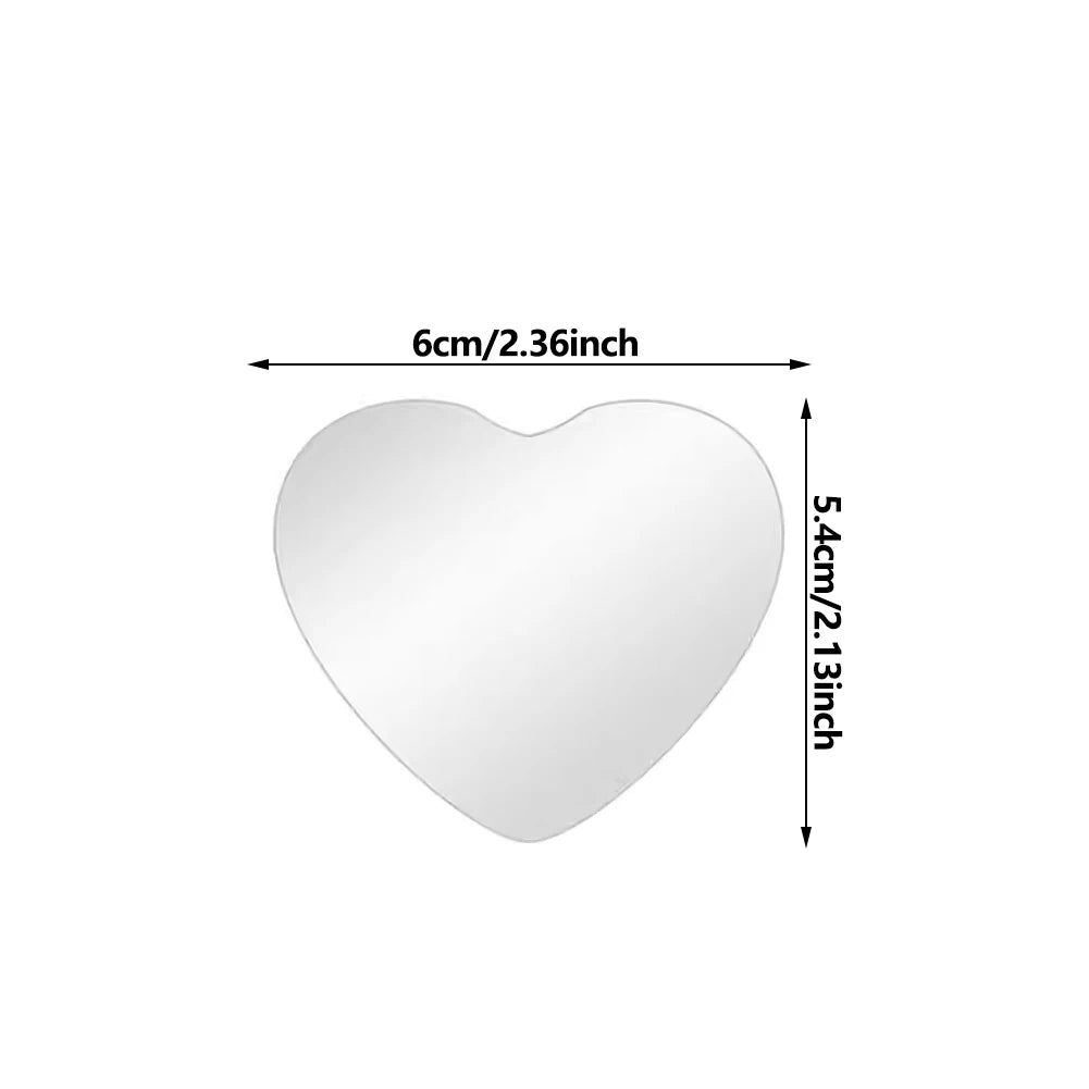 2PCS Adjustable Heart Shaped Car Reversing Aid Rearview Convex Mirror Car Blind Spot Rearview Mirror 360 Degree