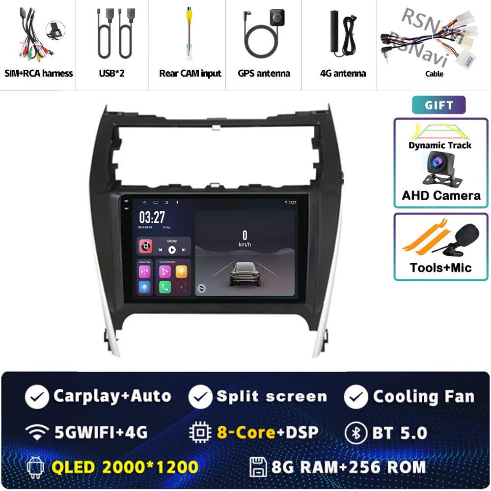 Android 16 For Toyota Camry US 2012 - 2014 2K QLED Android Car Radio Multimedia Video Player GPS Stereo CarPlay 4G Head Unit