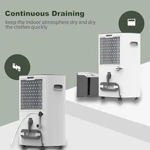 Shinco 86 Pints Dehumidifier for Home and Basements, 5000 Sq.Ft Dehumidifiers with Drain Hose, Auto or Manual Drainage