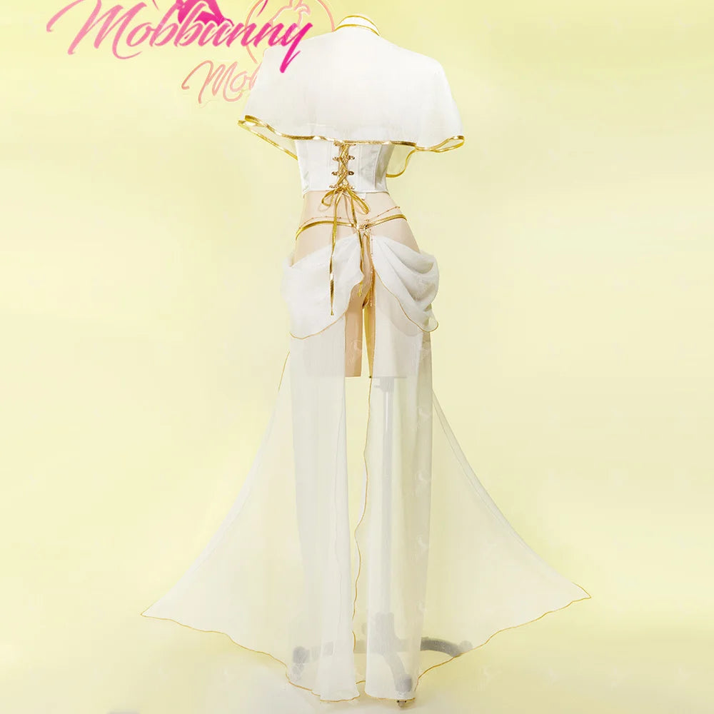Mobbunny Women's Lingerie Set Top Skirt and Cape with Panty and Thigh-high Stockings Cosplay Costume
