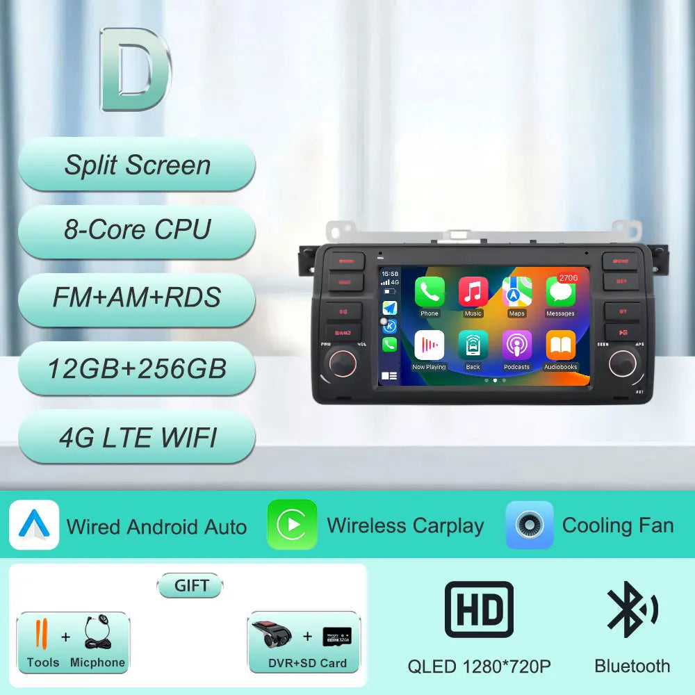 7"Android 16 Car Radio for BMW E46 3 Series 318 320 325 330 335 M3 1998-2005 GPS Navi WiFi Bluetooth FM Touch Screen Car Stereo