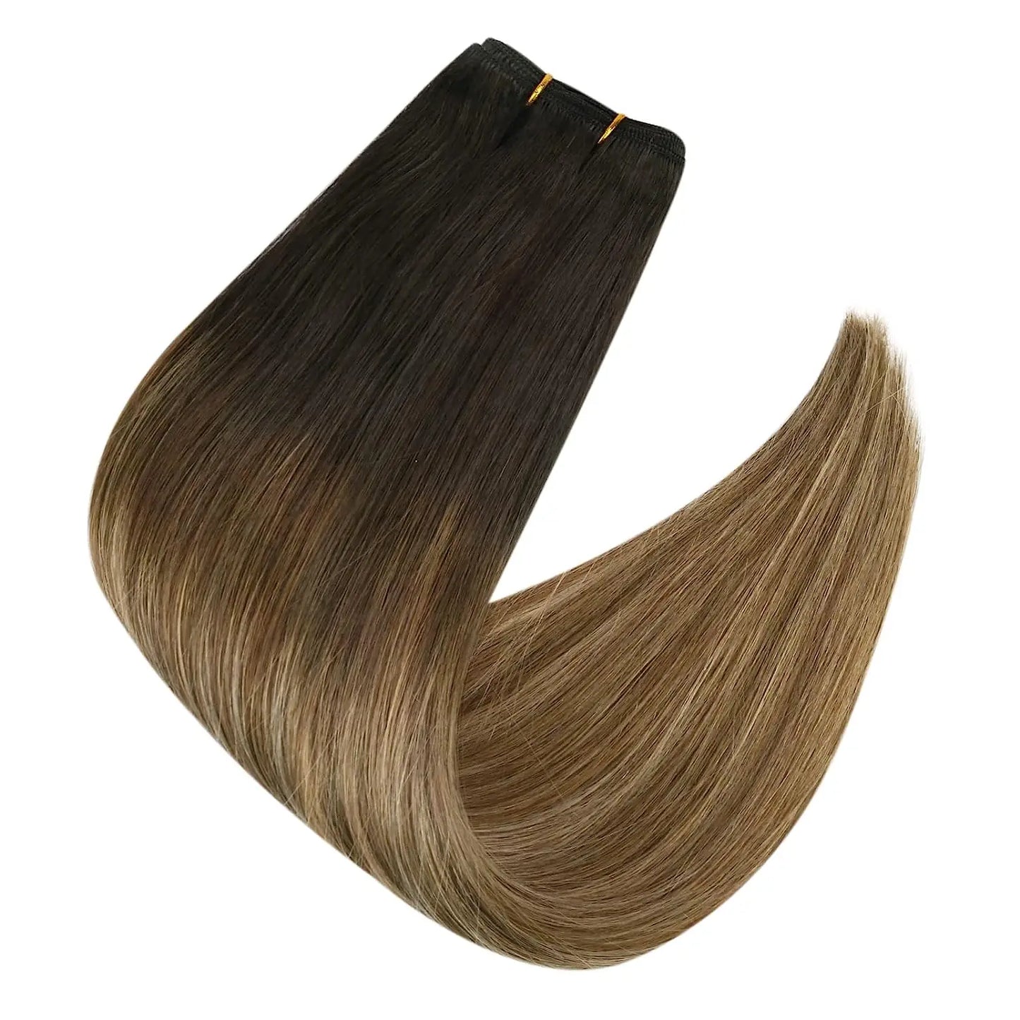 Full Shine Hair Bundles 100% Human Hair Weft Extensions Ombre Blonde Color100g Sew In Silky Straight Remy Skin Double Weft