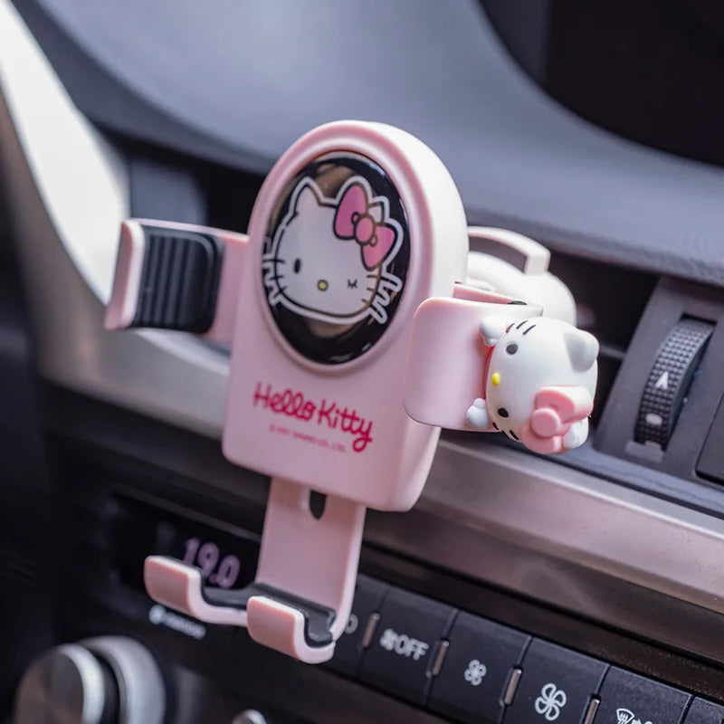 Hello Kitty mobile phone car mount  aromatherapy air vent clip car navigation rack suction cup  support car fixed Birthday gift