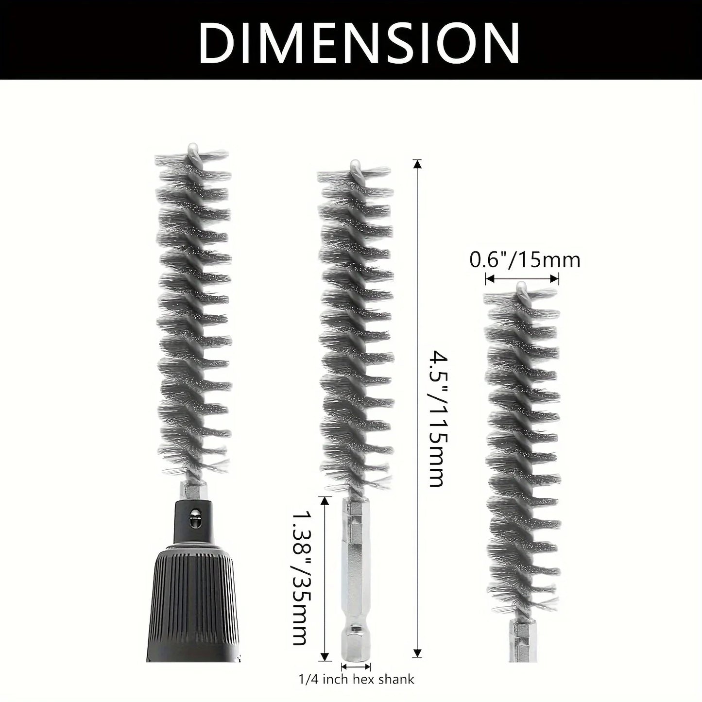 5 pieces Hexagonal shank steel wire brush for electric drill cleaning Stainless steel wire brush for electric drill cleaning