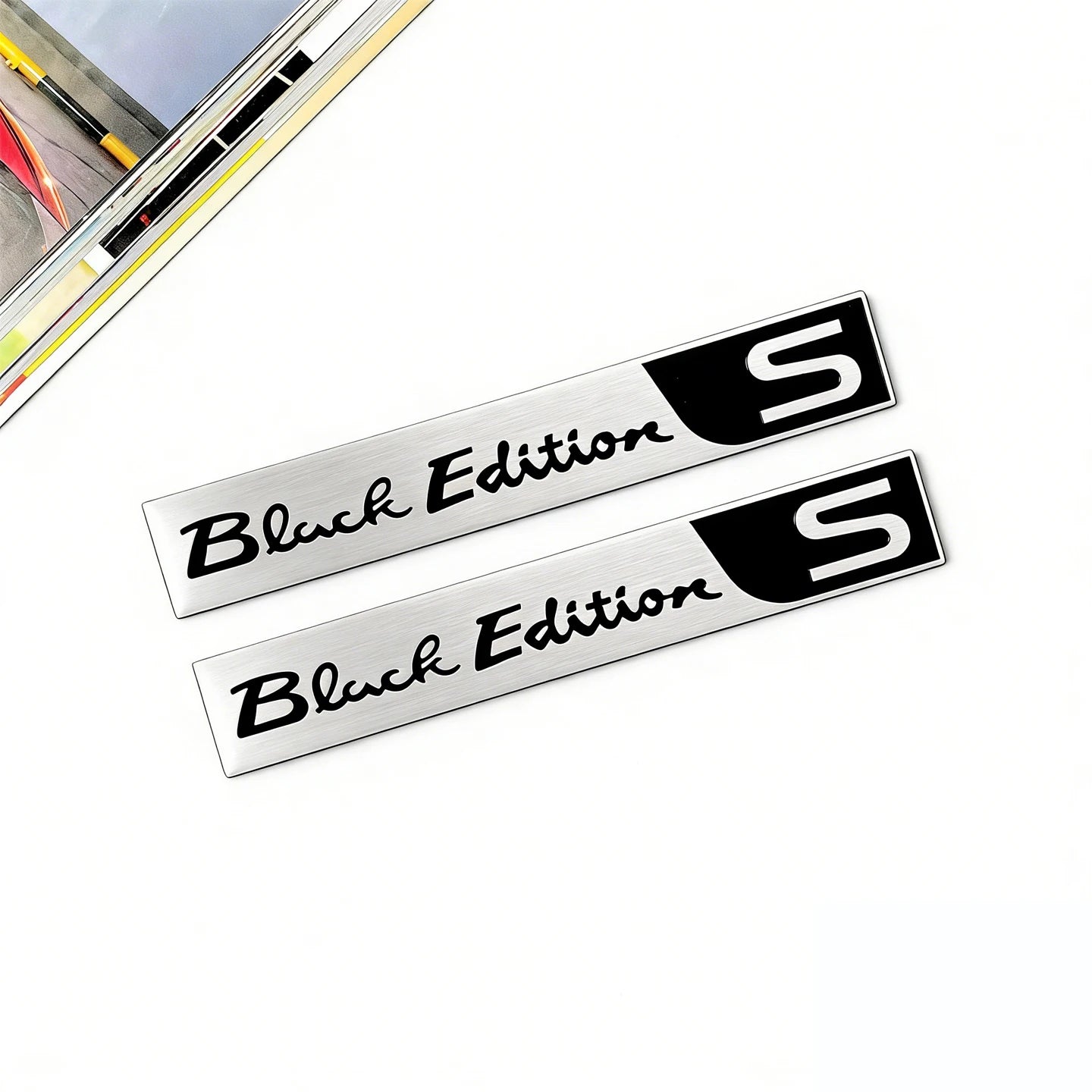 2 PCS Black White Platinum Edition 3D Aluminium Car Stickers Accessories Auto Body Tail Emblem Decals For Toyota Ford Opel Lexus