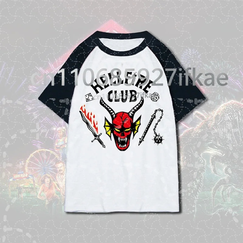 The Best-selling 2026 "Devil and Hammer" Character Merchandise Same-style T-shirt Ultra-loose Children's/adult Sports Top