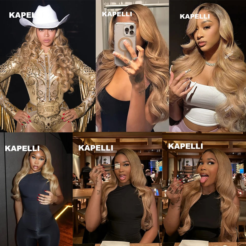 Honey Blonde Body Wave Human Hair Bundles - 100% Remy Extensions