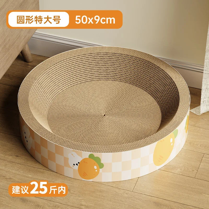 Round Cat Scratching Bed - Scratcher & Nap Spot in One