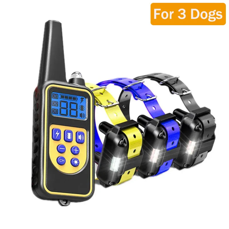 Electric Waterproof Dog Training Collar – Rechargeable Remote Anti-Bark Device | For 1, 2 or 3 Dogs