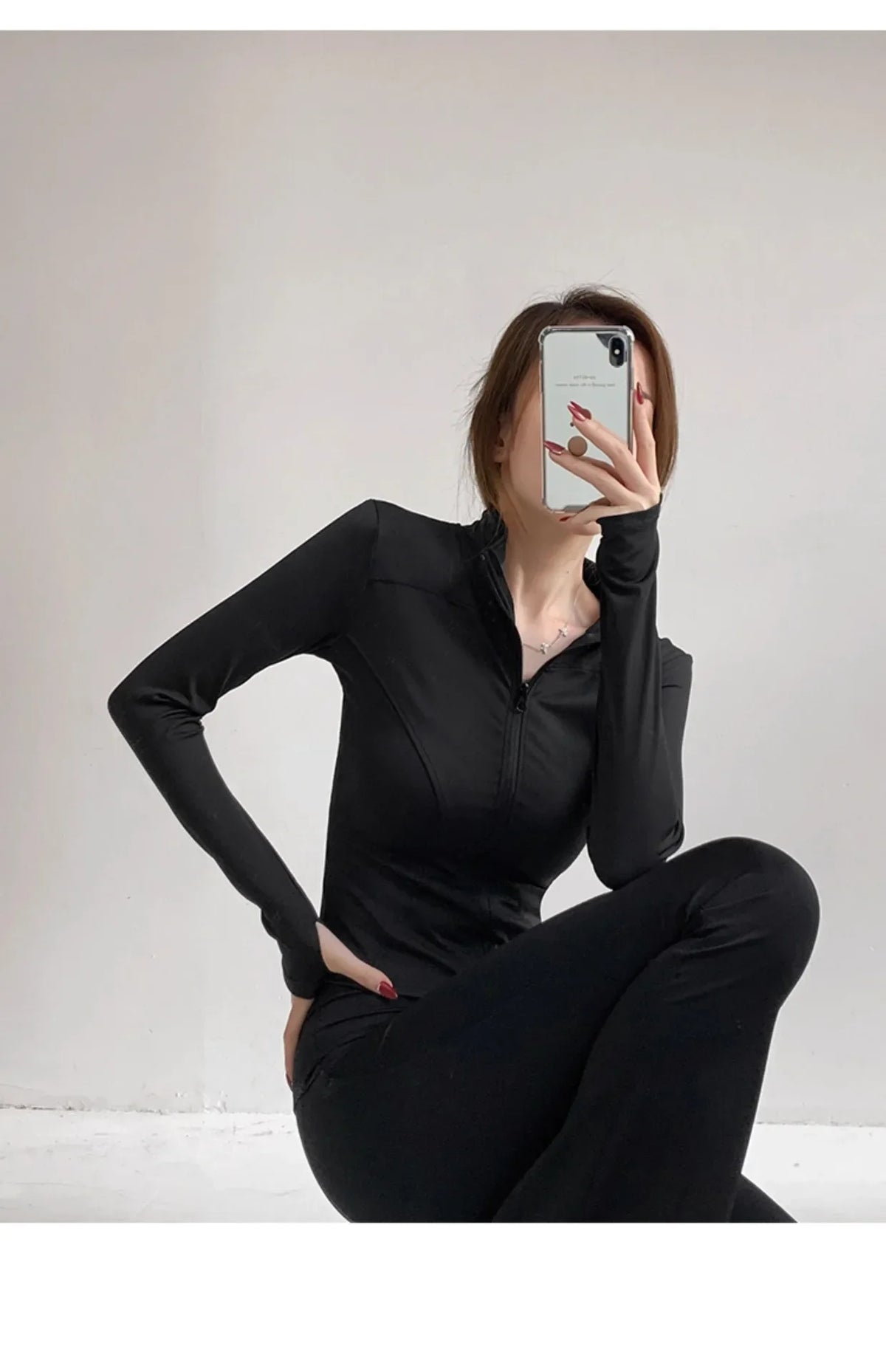 Women's Quick-Dry Yoga Jacket, Slim Zip-Up