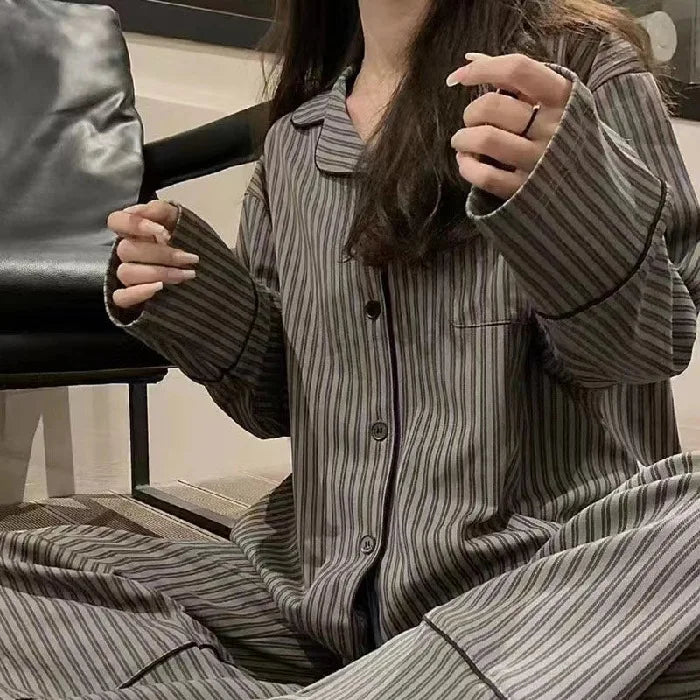 Women's Striped Pajama Set - Thin Long Sleeve Spring Sleepwear - photo 7