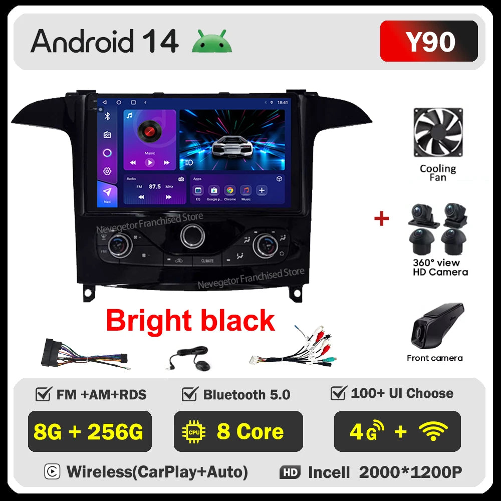 Android 16 Auto Radio For Ford S Max S-MAX 2006-2015 For Ford Galaxy 2014 Carplay Multimedia Video Player Navigation GPS No 2din