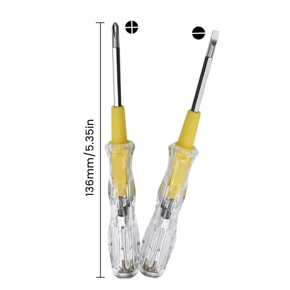 Double-Headed Screwdriver 100-500v Voltage Tester Pen  Detector Removable Phillips Flat-head Screwdriver Tools
