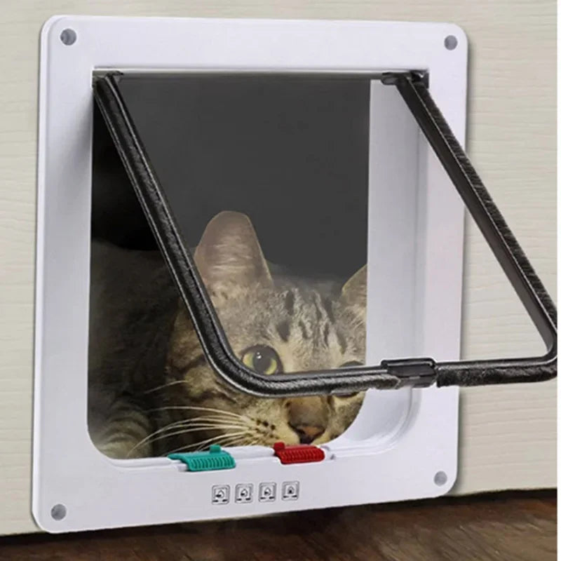 4-Way Locking Cat Flap Door - ABS Pet Gate for Small Pets – photo 2
