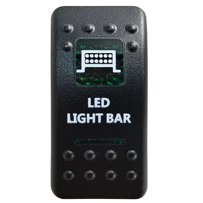 Green LED Rocker Switch - Waterproof SPST & DPDT Options