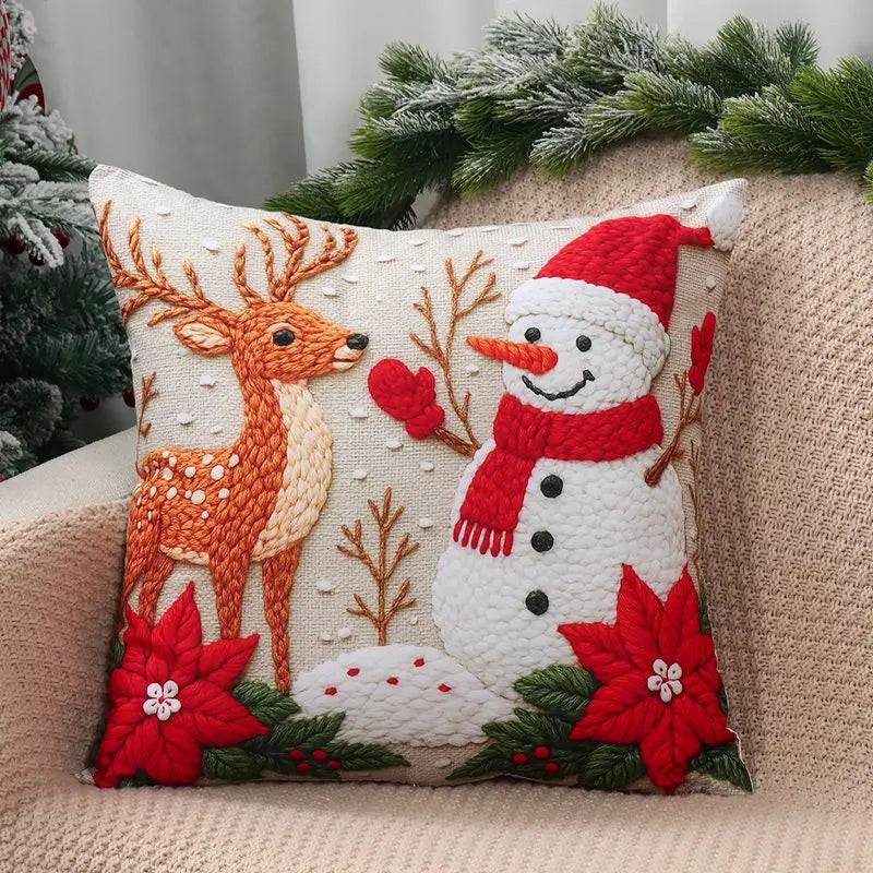 4pcs Merry Christmas Cushion Cover Home Decorations 2026 Christmas Ornament Pillow Case Xmas Navidad Gifts New Year Gifts 2026