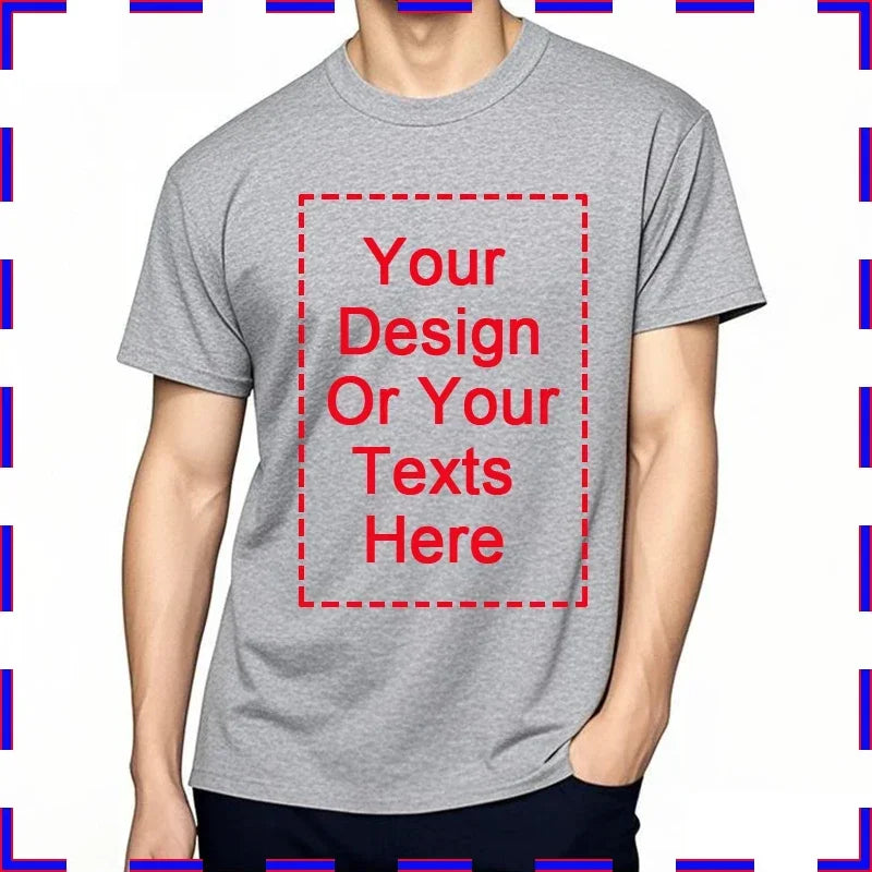 Men's Customizable T-Shirt Crew Neck Comfortable Stylish Fit Personalized Perfect for Men's Designs or Messages Custom T Shirt