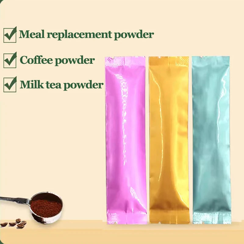 50PCS Open Top Aluminum Foil Bags Coffee Fruit Dried Milk Sugar Honey Powder Disposable Heat Sealing Rectangular Package Pouches