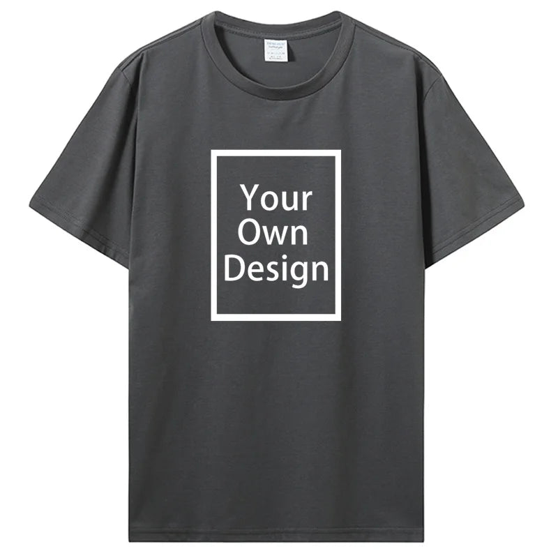 Custom Cotton Customized Print Short Sleeve T Shirt Men Women Tops Tees DIY Your Like Photo Or Logo Cotton T-shirt Men Clothing