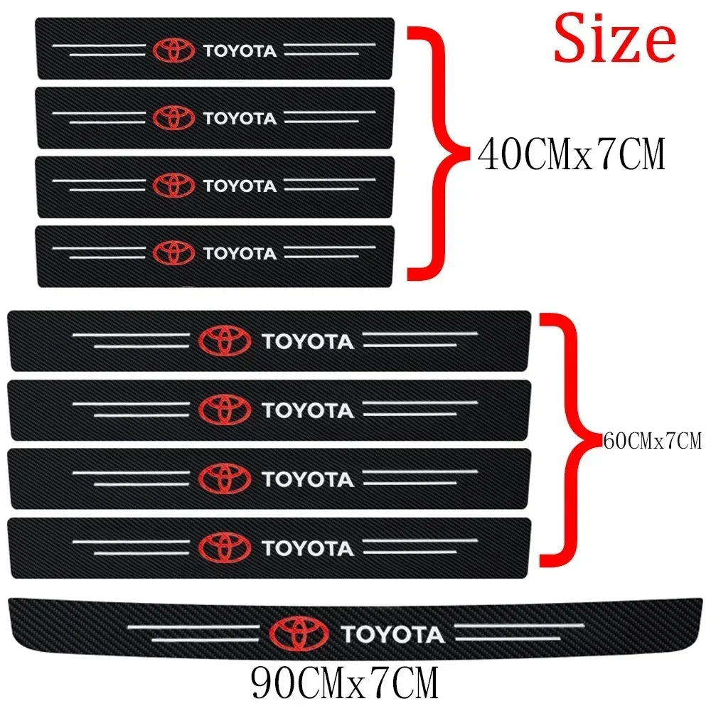 For Toyota Rav4 Yaris Prius Avensis Corolla Camry Car Threshold Strip Carbon Fiber Sticker Car Door Sill Protector Accessories