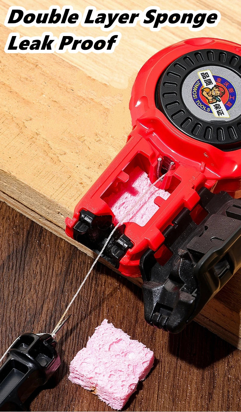 Woodworking Tool Carpenter Manual Ink Marker Scriber With 50M Chalk Lines Professional Wood Working Scriber Drawing Line Marker
