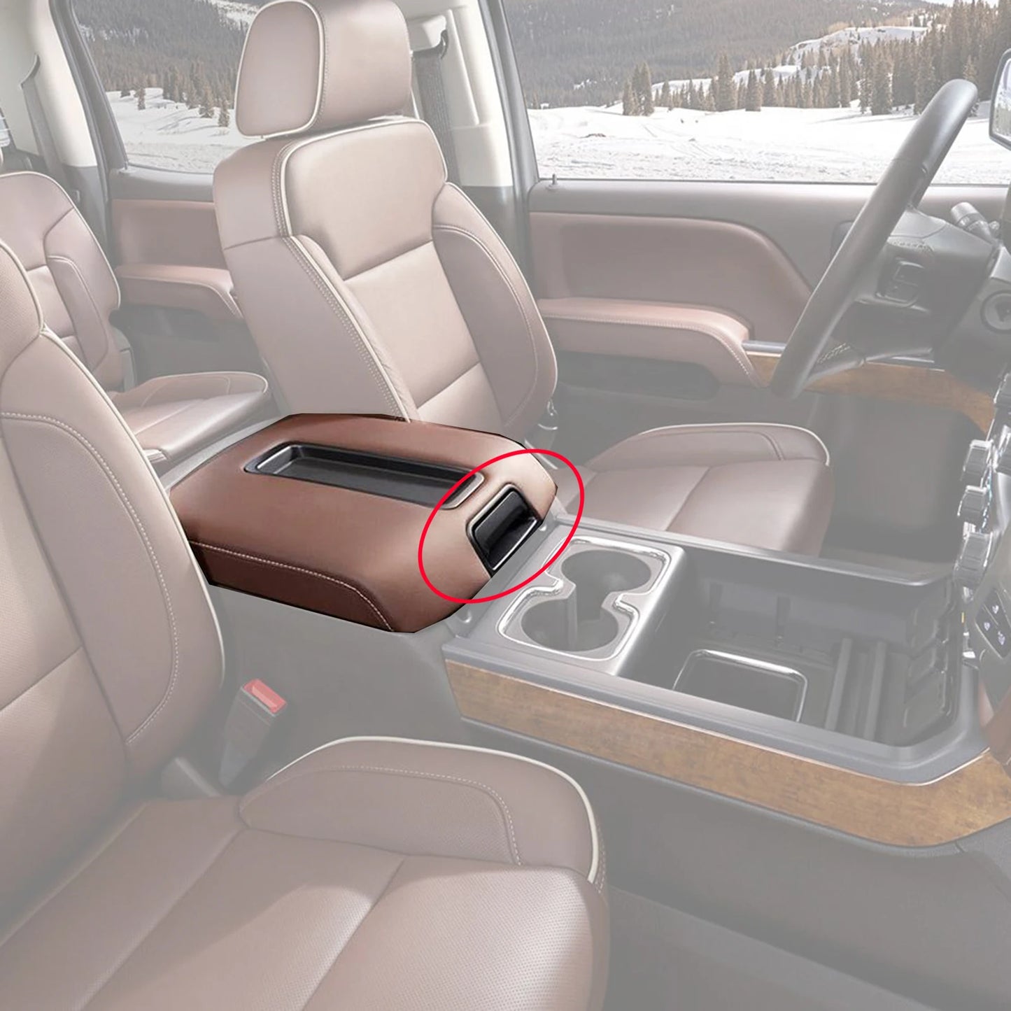 Center Console Latch Handle Cover — Chevrolet Suburban & Tahoe / GMC Yukon (2015–2020)