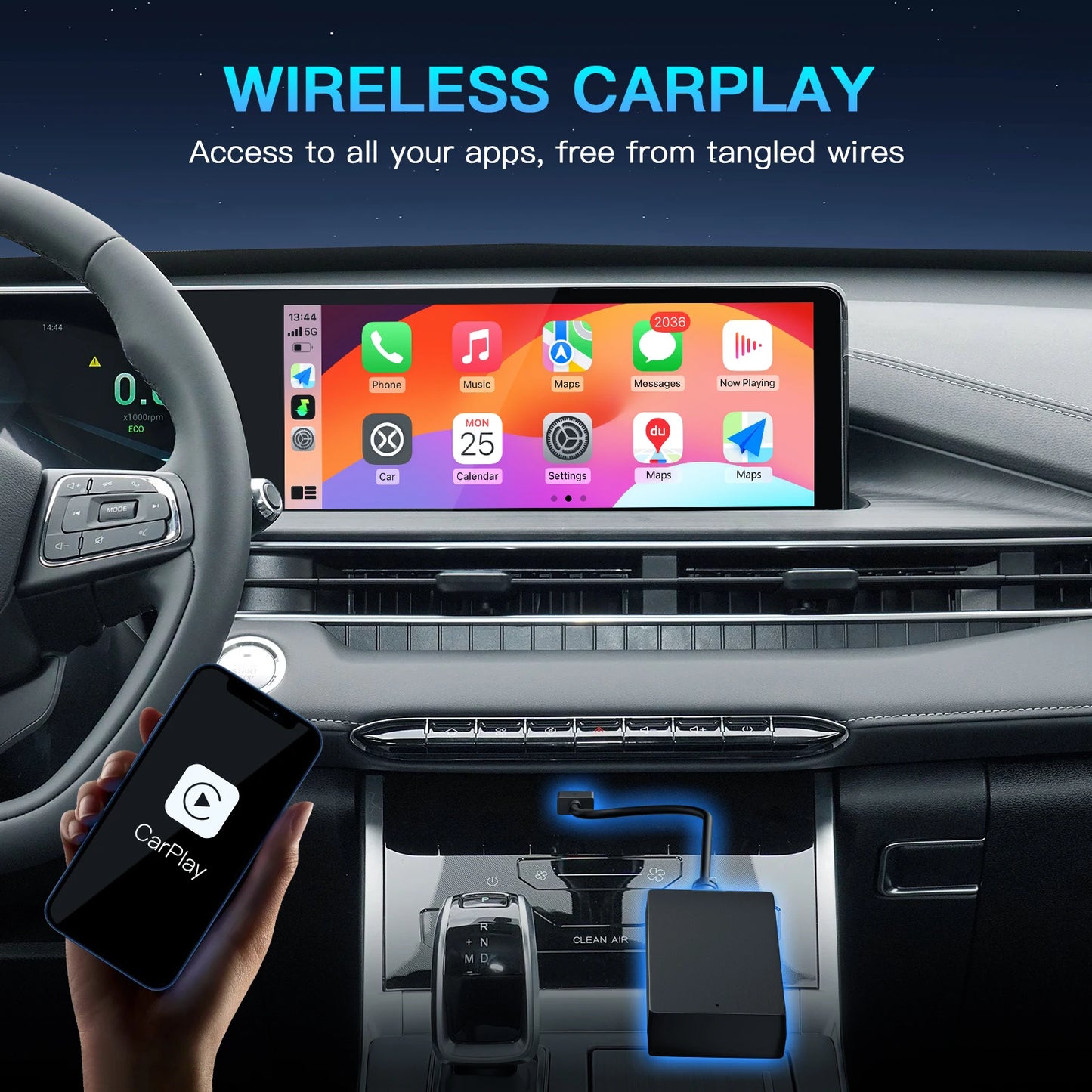 CARABC Carbit Link to Wireless CarPlay & Android Auto Adapter — for Chinese-Market Cars (BAIC, Geely, Jetour, Changan, Chery, DongFeng)