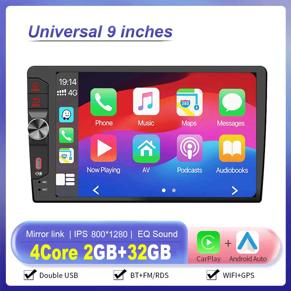 XFY 2 Din 9 10" Universa Car Radio Android Auto Carplay Car Stereo Multimedia Playerl GPS Autoradio Car Intelligent Systems NEW