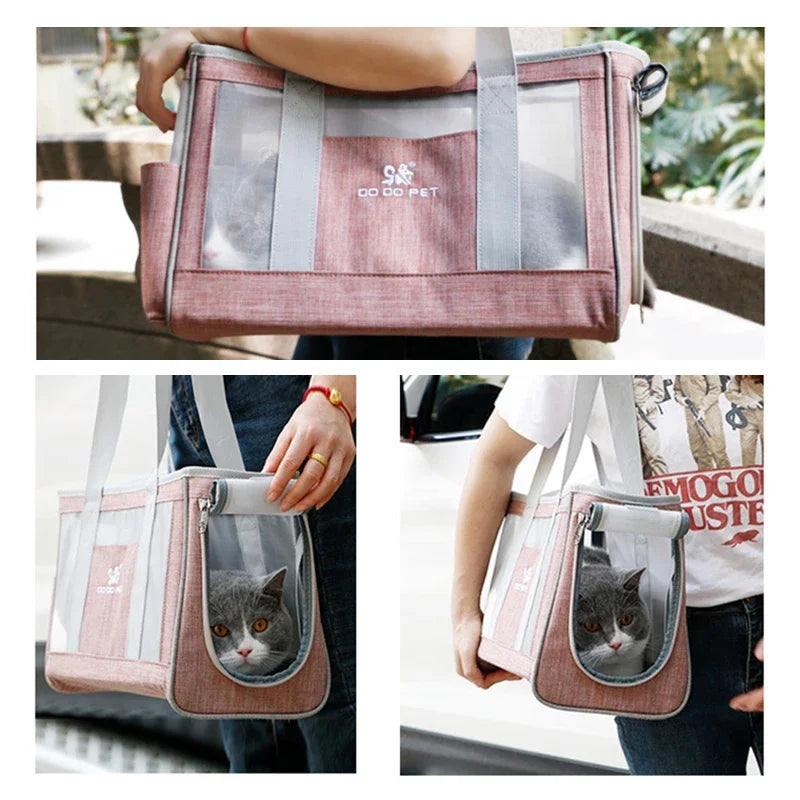 Single Shoulder Pet Carrier Bag - Breathable Travel Handbag – photo 2