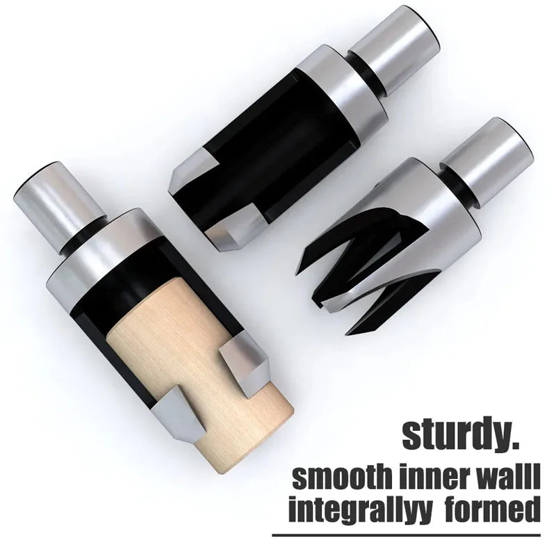 8 Pc Wood Plug Cutter Set, Carbon Steel Tenon Drill Bits