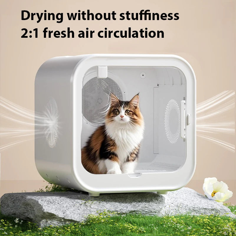 Ultra Quiet Pet Dryer Box – Portable Low-Noise Cat & Dog Grooming Hair Dryer Machine | Large Capacity | US/EU/UK/AU Plug