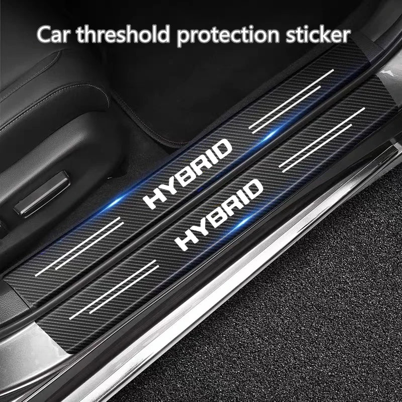 60X7CM Carbon Fiber Car Door Threshold Protective Sticker for Hybrid Synergy Drive Toyota Prius Camry Rav4 yaris Crown Auris for