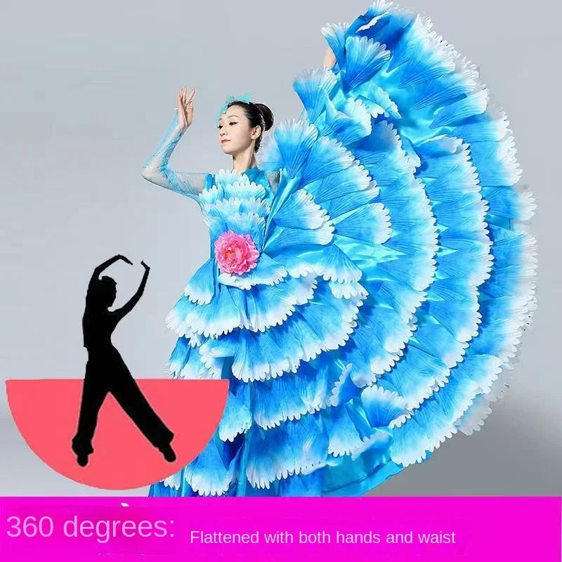 Women's big swing petal flamenco dress