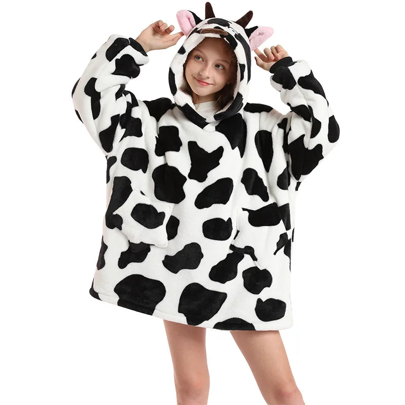 Kids Oversized Hoodie Blanket - Animal Wearable Blanket with Sleeves - photo 4