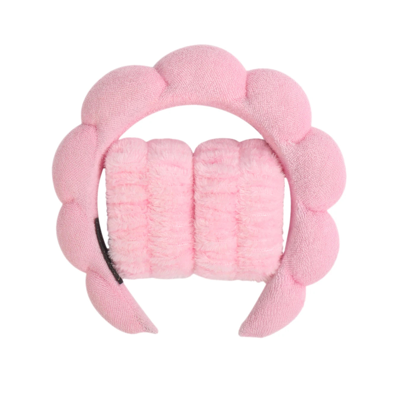 Spa Bubble Headband for Washing Face – Microfiber Puffy Scrunchie Wristband for Skincare & Makeup Routine