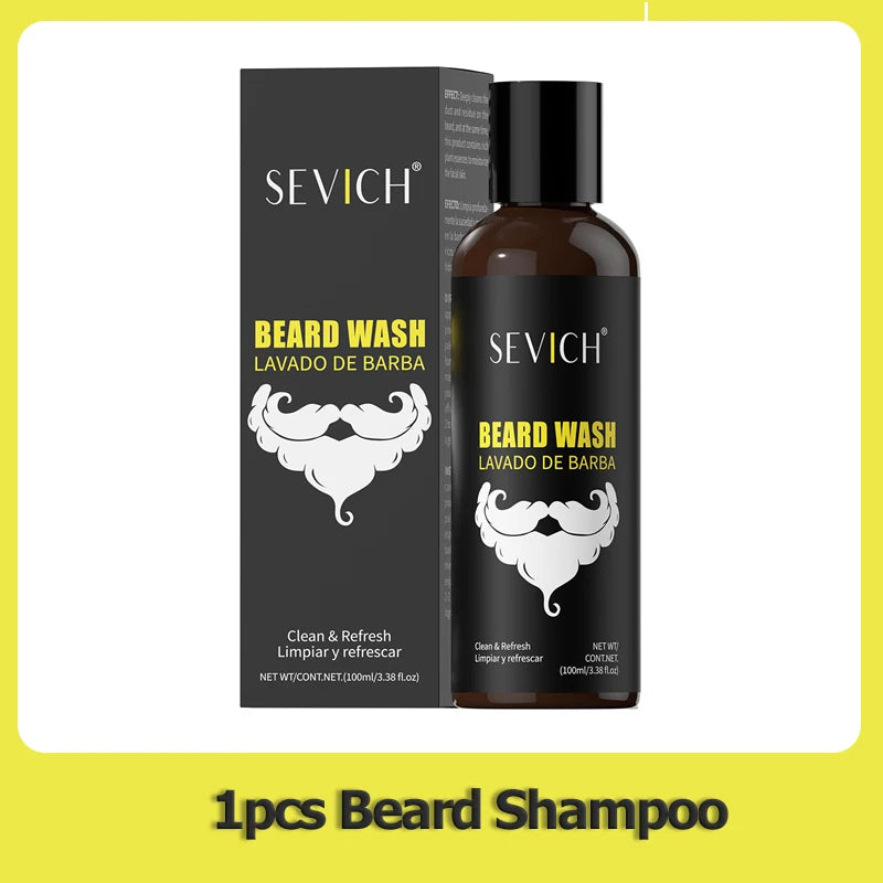 Beard Growth Shampoo Natural Beard Care Set for Men Beard Hair Enhancer Styling Moisturizing Beard Conditioner Beard Care Kit