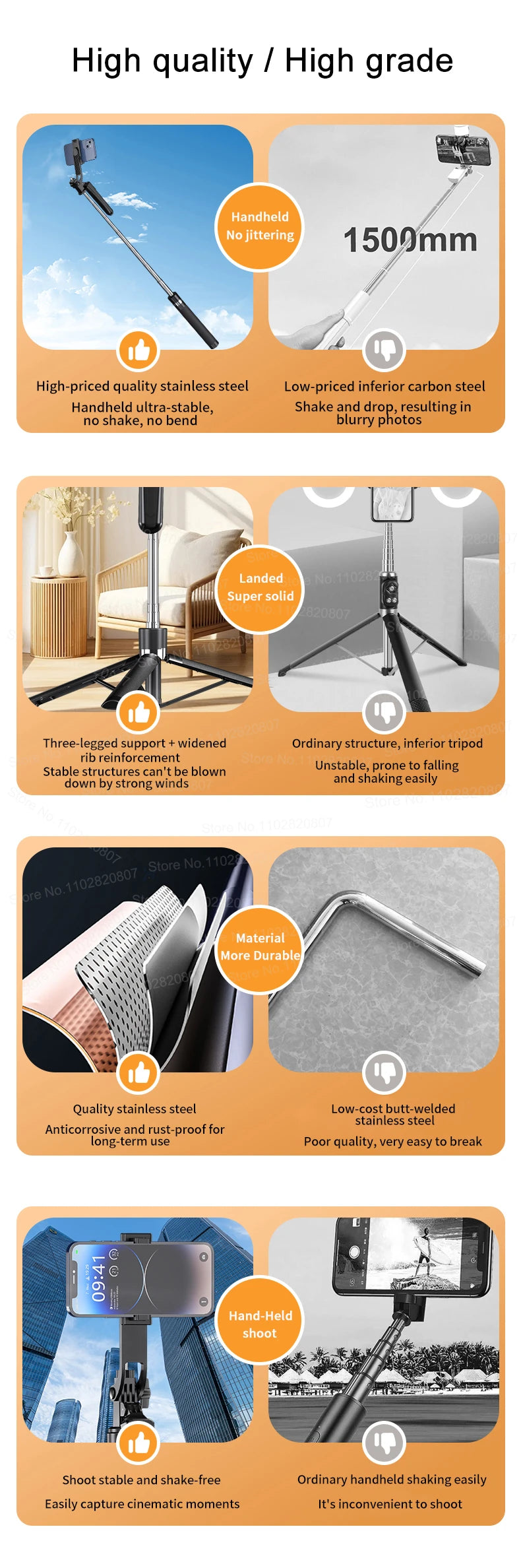 1.7M Extendable Bluetooth Selfie Stick Tripod – Wireless Remote & Fill Light for TikTok Live Streaming