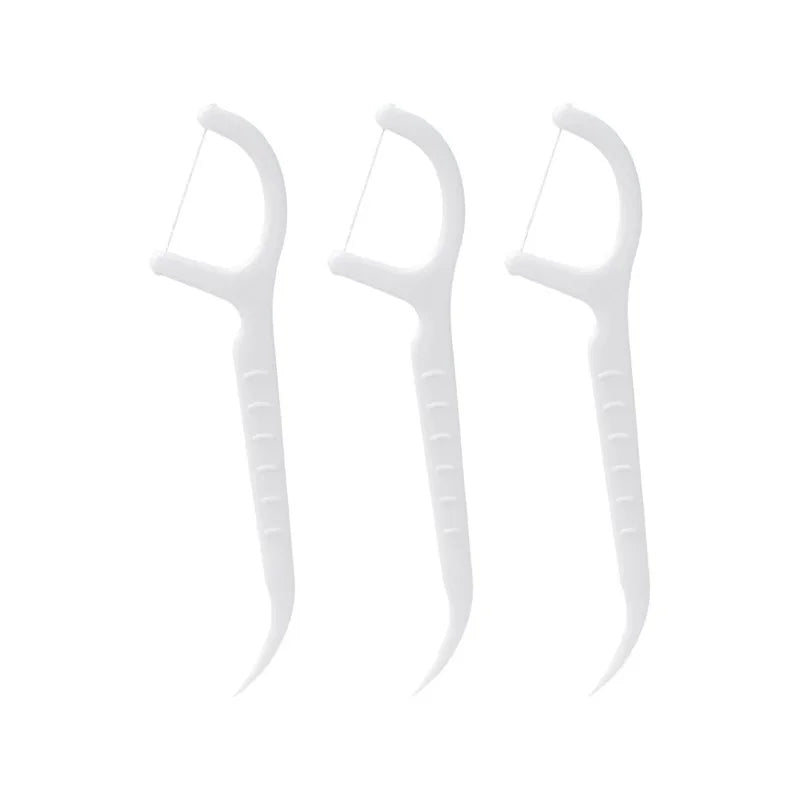 50 Pcs Disposable Dual-Use Dental Picks, Portable Toothpick & Floss Picks for Travel, Fresh Breath