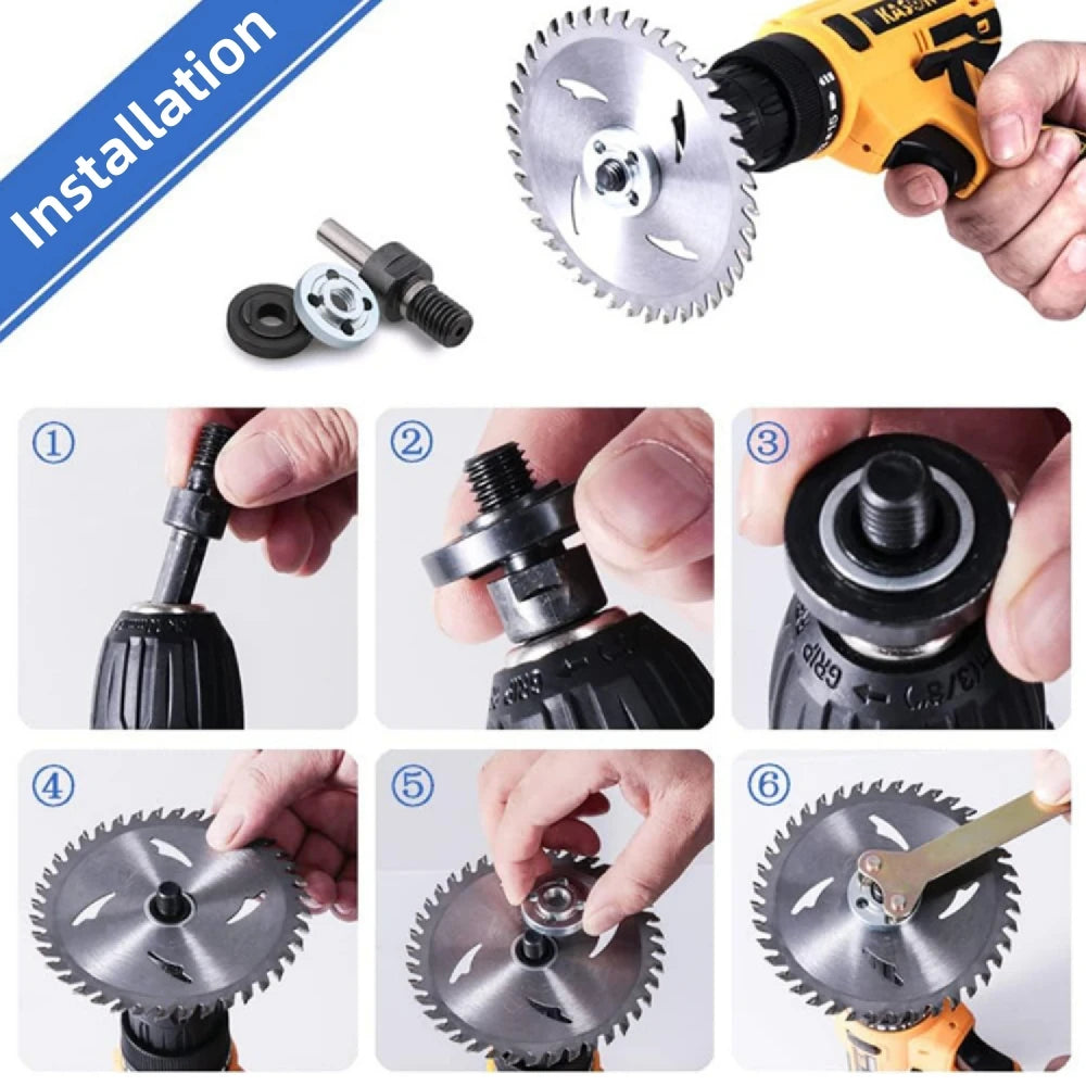 Drill Adapter Universal Drill Adapter with Flange Nut PartsKit, for Cutting Disc Polishing Wheel Metals Handle Holder Adapter