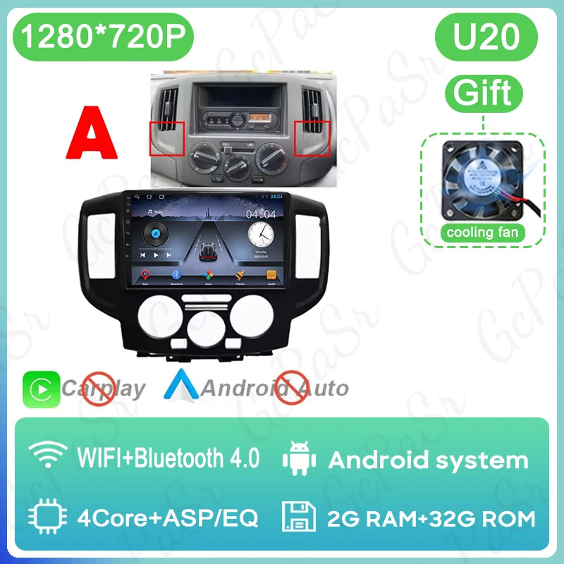 Stereo Car Radio For NISSAN NV200 2011 - 2018 GPS Navigation Android 16 Multimedia Player Carplay Auto 4G WIFI BT No 2din DVD
