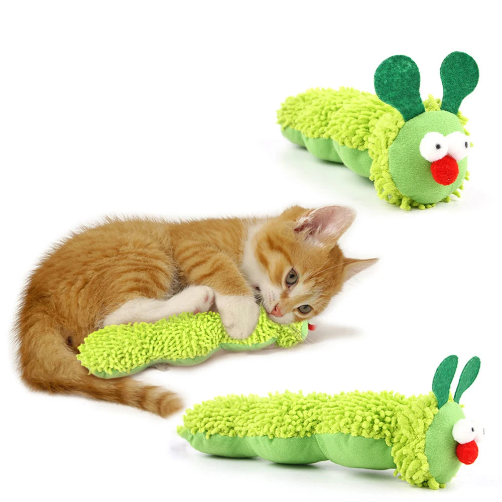 Caterpillar Cat Chew Toy - Catnip & Silvervine Teaser Toy